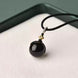 Natural Obsidian Pendant - A Sphere of Infinite Answers