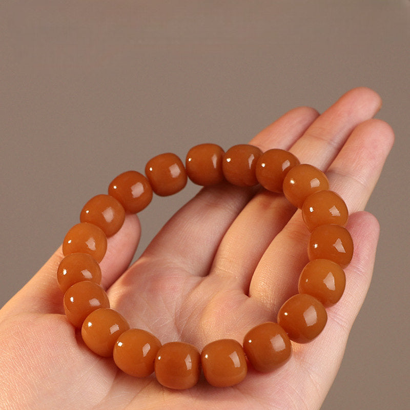 White jade bodhi root bracelet - Tranquility and peace